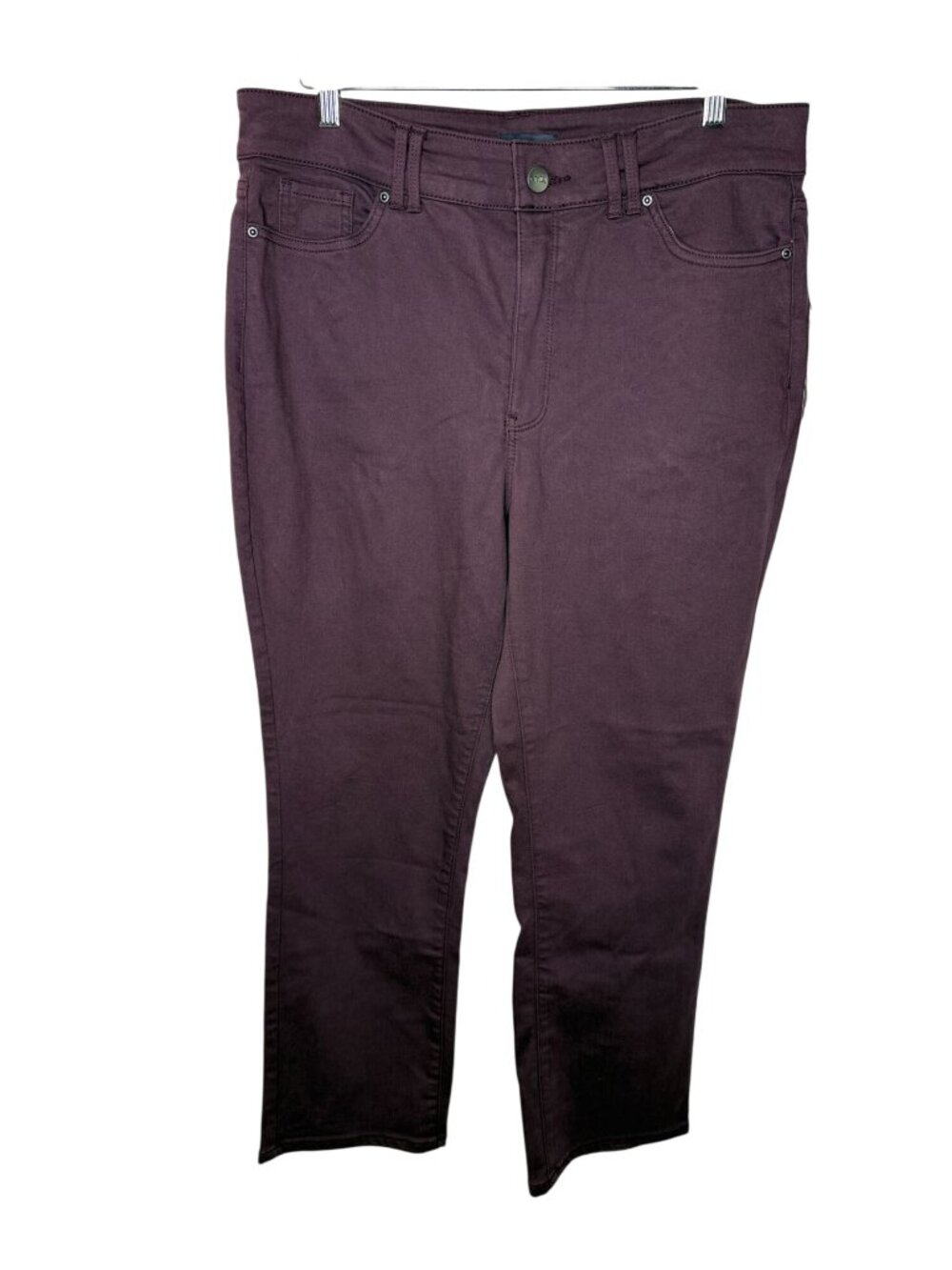 NYDJ Marilyn Straight Jeans 16P Burgundy Cool Embrace Lift Tuck